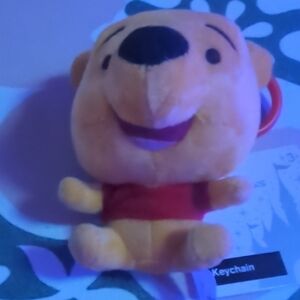 Winnie The Pooh Yellow and Red Plush Keychain